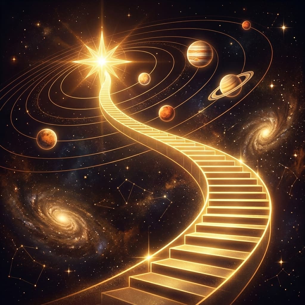 Career and professional success ascending staircase in Vedic astrology