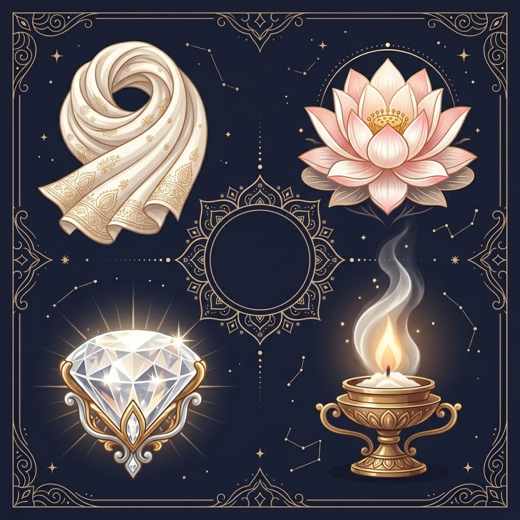 Venus remedies in Vedic astrology — diamond gemstone lotus flower and camphor