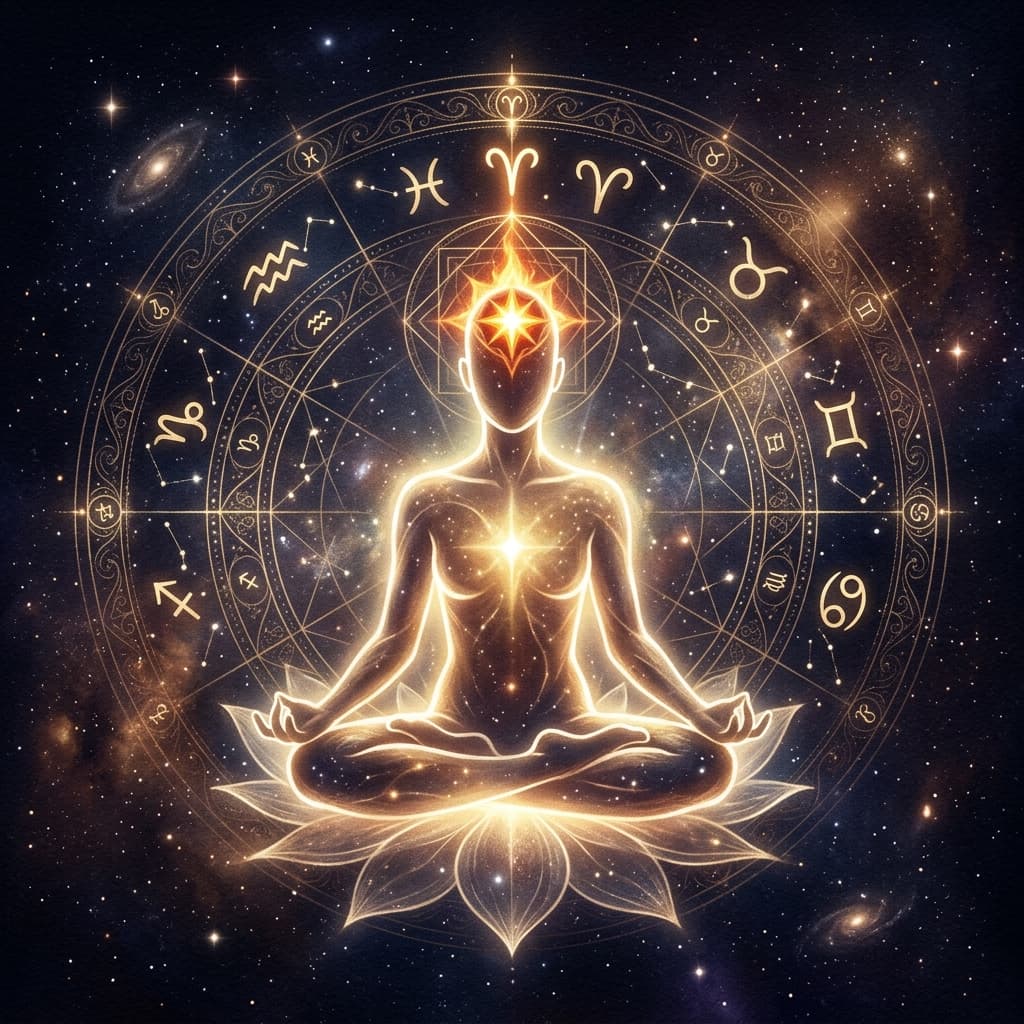 Self and identity represented by luminous ascendant point in Vedic astrology